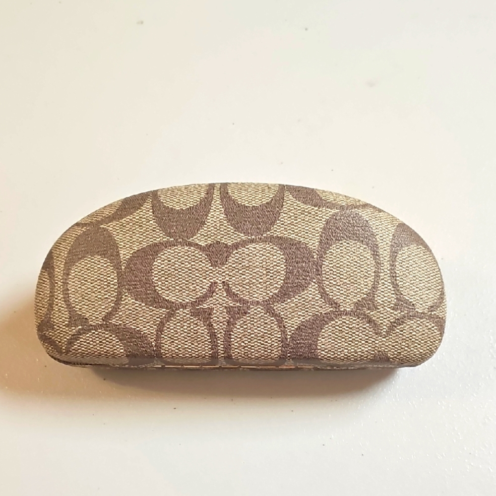 Coach Brown and Tan Sunglasses Case